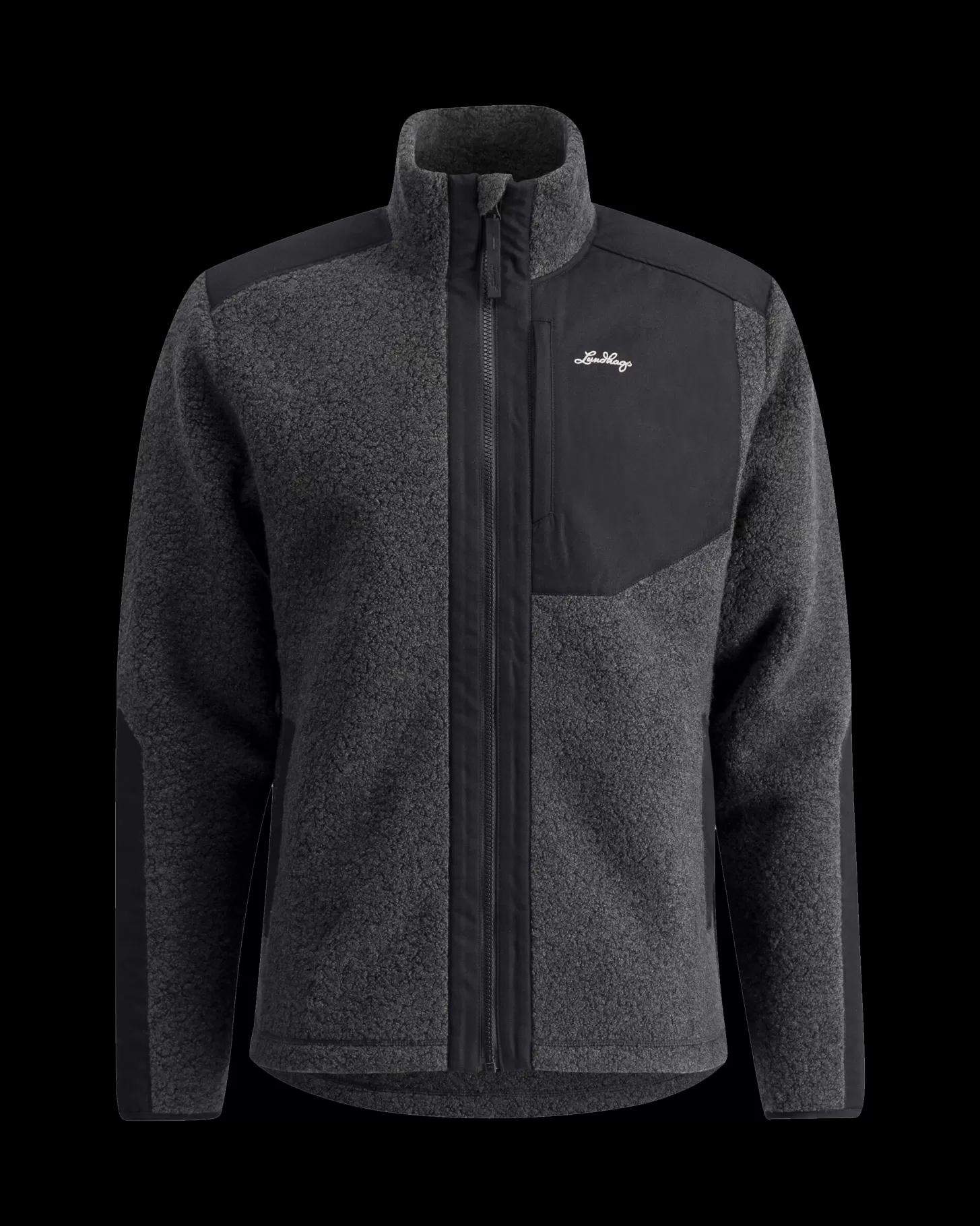 Lundhags Saruk Wool Pile Mid Full Zip M Charcoal Flash Sale